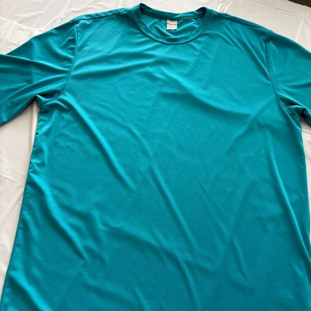 Sport Tek T-Shirt Round Neck Short Sleeve Turquoise Size XL-T - Picture 7 of 10